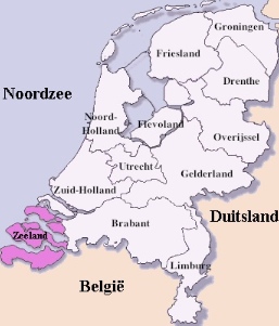 nederland kaart provincie zeeland plattegrond